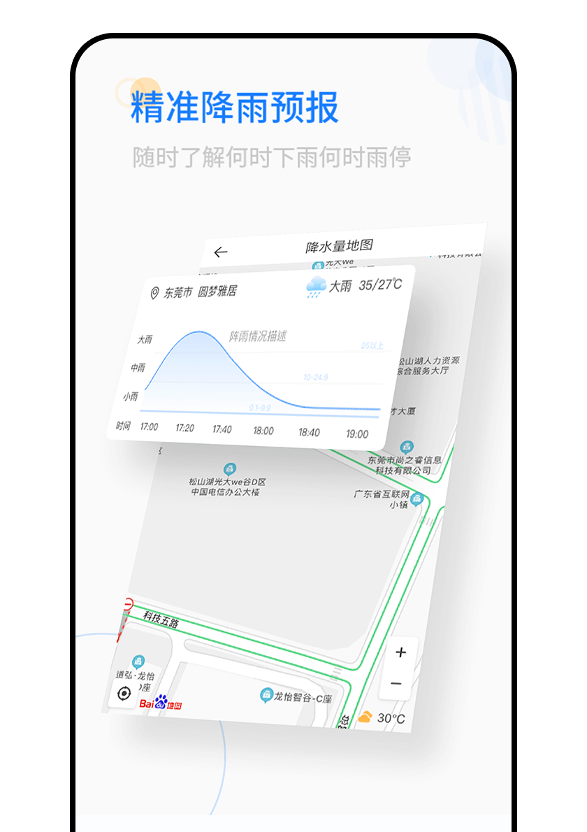 精準(zhǔn)降雨預(yù)報(bào)，隨時(shí)了解降雨信息